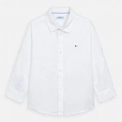 Mayoral 2 Piece Cotton Shirt And Linen Shorts With Bow Tie Mini