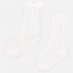 Mayoral White Knitted Long Sock