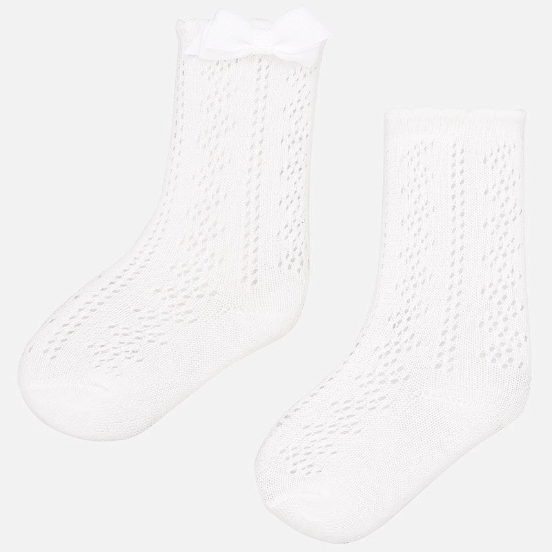 Mayoral White Knitted Long Sock 3 Mayoral White Knitted Long Sock