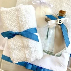 KaterinasDesigns Blue And Silver Oil Bottle Set