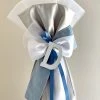 KaterinasDesigns Blue And Silver Upright Bow Personalized Lambatha - 3ft