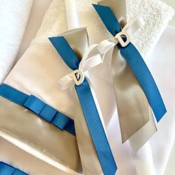 KaterinasDesigns Blue And Silver 2 Small Candles Alter Table Candles