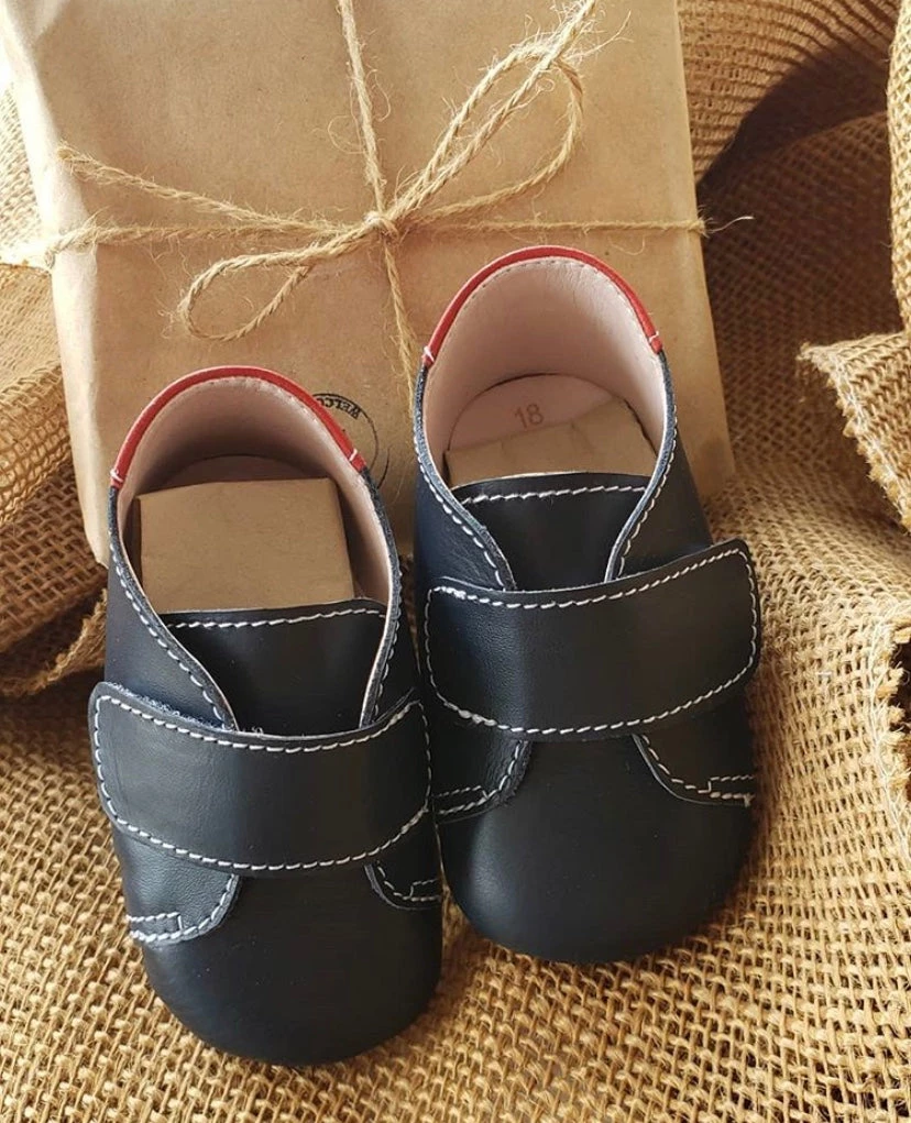 KaterinasDesigns Navy Leather Velcro Soft Sole Shoe 3 KaterinasDesigns Navy Leather Velcro Soft Sole Shoe