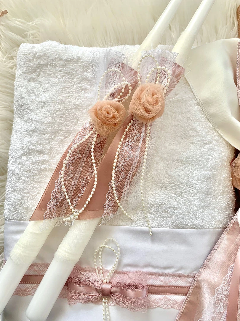 KaterinasDesigns Rose Gold Pearl 2 Small Candles Alter Table Candles 3 KaterinasDesigns Rose Gold Pearl 2 Small Candles Alter Table Candles