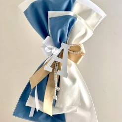 KaterinasDesigns Boys Baptismal Blue Initial Lambatha