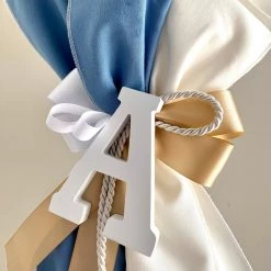 KaterinasDesigns Boys Baptismal Blue Initial Lambatha