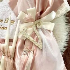 KaterinasDesigns Rose Gold Lace And Crystal Personalized Lambatha Lambathes