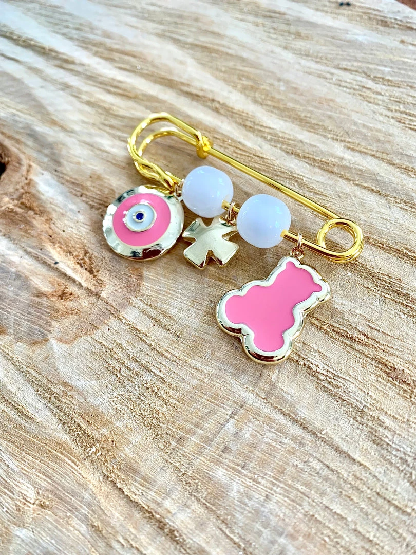 KaterinasDesigns Large Pink Mati, Cross, And Bear Filaxto/ Good Luck Charm Girls 3 KaterinasDesigns Large Pink Mati, Cross, And Bear Filaxto/ Good Luck Charm Girls