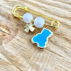 KaterinasDesigns Large Blue Cross And Bear Filaxto / Good Luck Charm