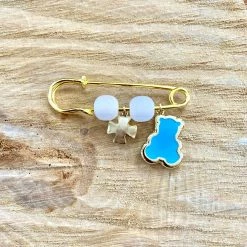 KaterinasDesigns Large Blue Cross And Bear Filaxto / Good Luck Charm