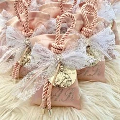 KaterinasDesigns Girls Baptismal Rose Gold Diamond Panagia Gouri Bonbonniere