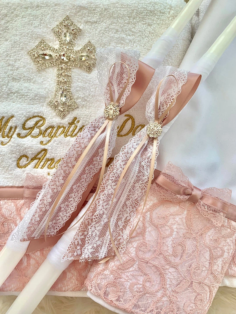 KaterinasDesigns Rose Gold Diamond Lace 2 Small Candles 3 KaterinasDesigns Rose Gold Diamond Lace 2 Small Candles