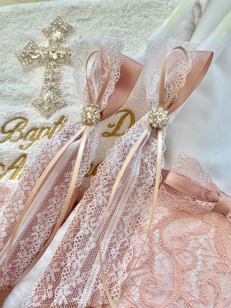 KaterinasDesigns Rose Gold Diamond Lace 2 Small Candles 4 KaterinasDesigns Rose Gold Diamond Lace 2 Small Candles