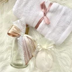 KaterinasDesigns Champagne Rose Lace Oil Bottle Set