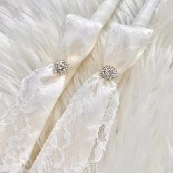 KaterinasDesigns Alter Table Candles Ivory And White Lace Crystal 2 Small Candles