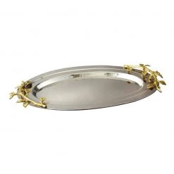 KaterinasDesigns Wedding Trays Silver And Gold Oval Hammered Tray