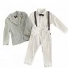 Mayoral Grey And White Suspender Baptismal Suit Boys Baptismal Outfits