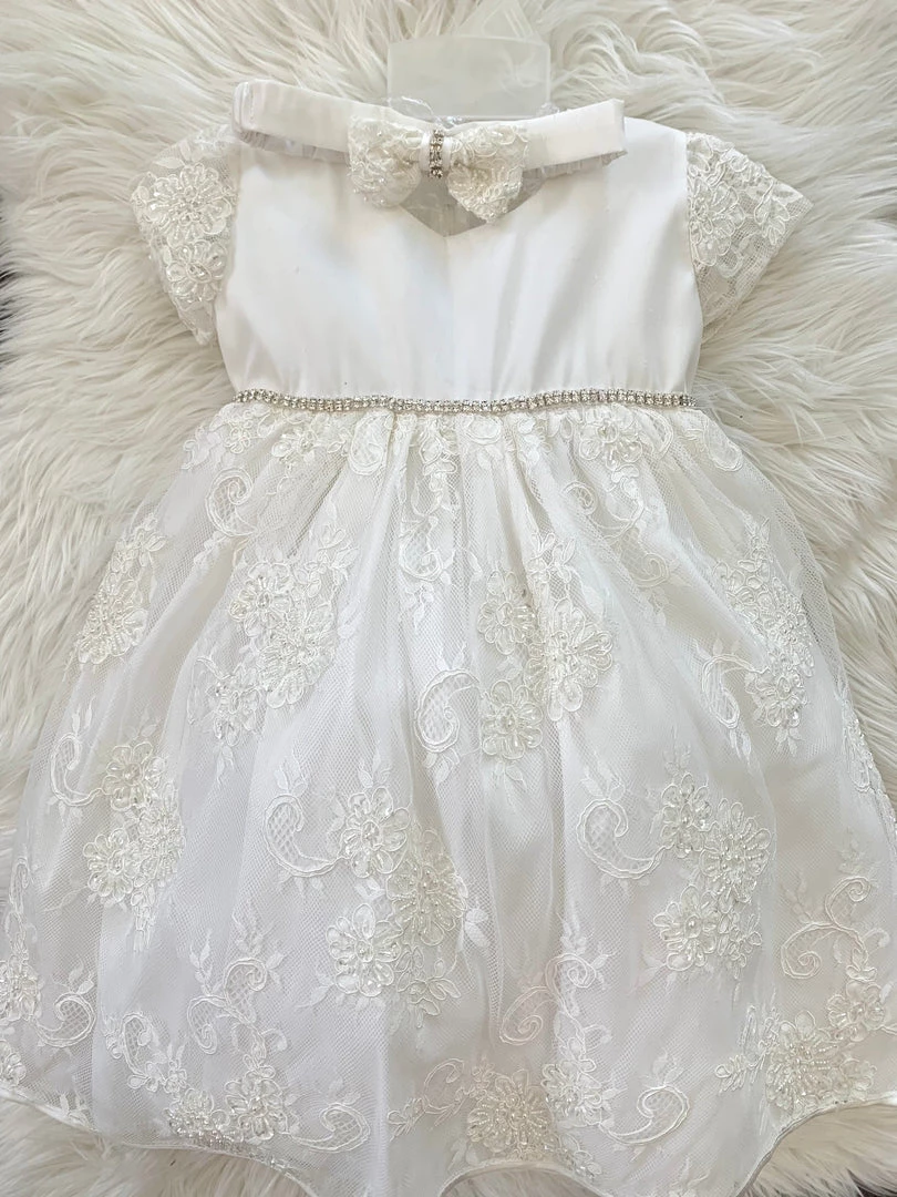 KaterinasDesigns Girls Baptismal Silk Lace Dress 3 KaterinasDesigns Girls Baptismal Silk Lace Dress