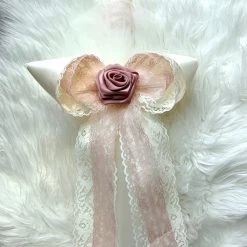 KaterinasDesigns Rose Gold Lace Floral Lambatha - 2ft