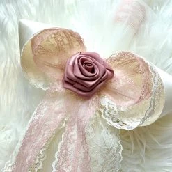 KaterinasDesigns Rose Gold Lace Floral Lambatha - 2ft