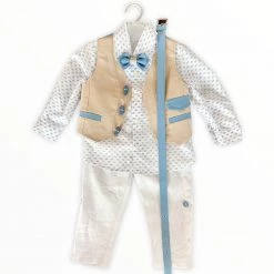 KaterinasDesigns Boys Baptismal Outfits Greek Linen Vespa Baptismal Outfit