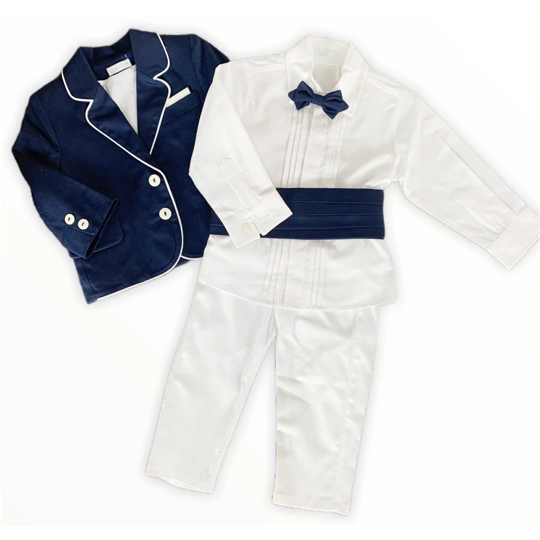 KaterinasDesigns Boys Baptismal Outfits Greek Cotton Navy Baptismal Suit 3 KaterinasDesigns Boys Baptismal Outfits Greek Cotton Navy Baptismal Suit