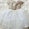 Jolene Champagne Lace Baptismal Dress Girls Baptismal Outfits