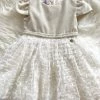 KaterinasDesigns Girls Baptismal Diamond And Pearl Dress