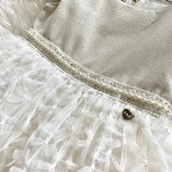 KaterinasDesigns Girls Baptismal Diamond And Pearl Dress