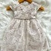 Girls Baptismal Jolene Champagne Lace Dress