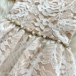 Girls Baptismal Jolene Champagne Lace Dress