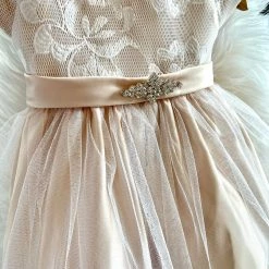 KaterinasDesigns Girls Baptismal Champagne Lace Diamond Dress 7 KaterinasDesigns Girls Baptismal Champagne Lace Diamond Dress