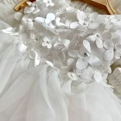 Jolene White Floral Dress Girls Baptismal