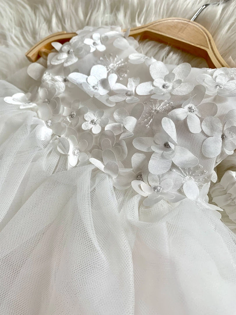 Jolene White Floral Dress Girls Baptismal 4 Jolene White Floral Dress Girls Baptismal