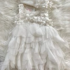 KaterinasDesigns Girls Baptismal Outfits Ivory Pearl And Flower Flow Dress
