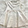 KaterinasDesigns Girls Baptismal White Floral Print Dress
