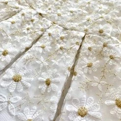 Stella White And Gold Floral Baptismal Dress Girls Baptismal Outfits