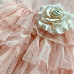 KaterinasDesigns Girls Baptismal Outfits Rose Pink Layered Baptismal Dress