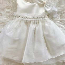 KaterinasDesigns Off-White Diamond And Pearl Baptismal Dress