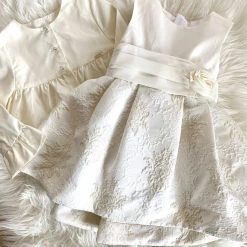 Mayoral High Low Ivory Pleated Baptismal Dress Girls Baptismal Outfits
