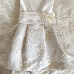 Mayoral High Low Ivory Pleated Baptismal Dress Girls Baptismal Outfits