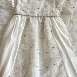 KaterinasDesigns Girls Baptismal Outfits Floral Lace Diamond Baptismal Dress