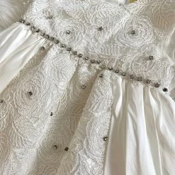 KaterinasDesigns Girls Baptismal Outfits Floral Lace Diamond Baptismal Dress