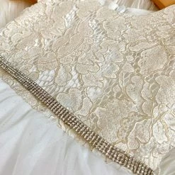 Teter Warm Off-White And Gold Layered Baptismal Dress Girls Baptismal Outfits