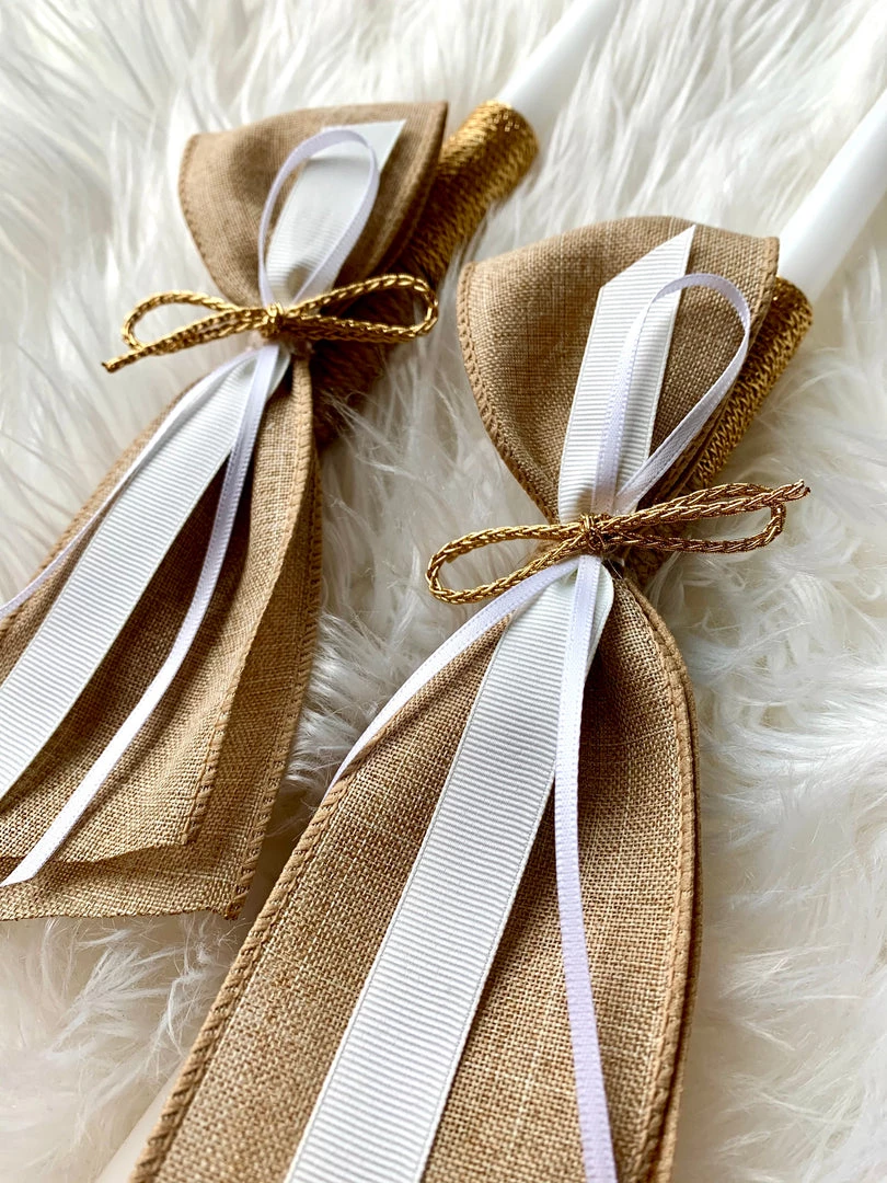 KaterinasDesigns Burlap And Gold 2 Small Candles Alter Table Candles 4 KaterinasDesigns Burlap And Gold 2 Small Candles Alter Table Candles