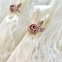 KaterinasDesigns Ivory And Rose Gold Floral 2 Small Candles