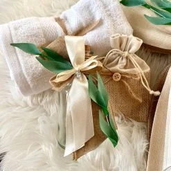 KaterinasDesigns Burlap And Natural Olive Vine Oil Bottle Set