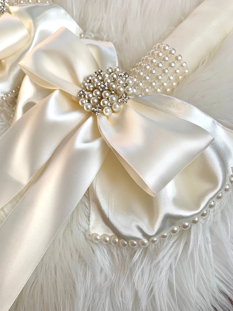 KaterinasDesigns Wedding Lambathes Ivory Diamond And Pearl Bow Lambatha 5 KaterinasDesigns Wedding Lambathes Ivory Diamond And Pearl Bow Lambatha