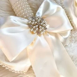 KaterinasDesigns Wedding Lambathes Ivory Diamond And Pearl Bow Lambatha