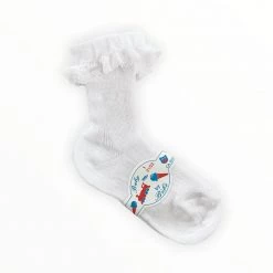 Stella Girls White Cotton Socks - Size 1 (EU.21/22)